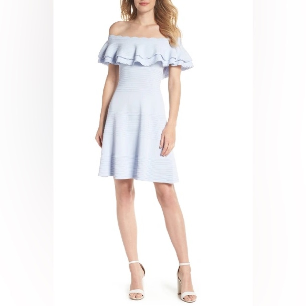 Anthropologie Dress Maeve Eliza‎ J Off The Shoulder Ruffle Sheath bodycon misa